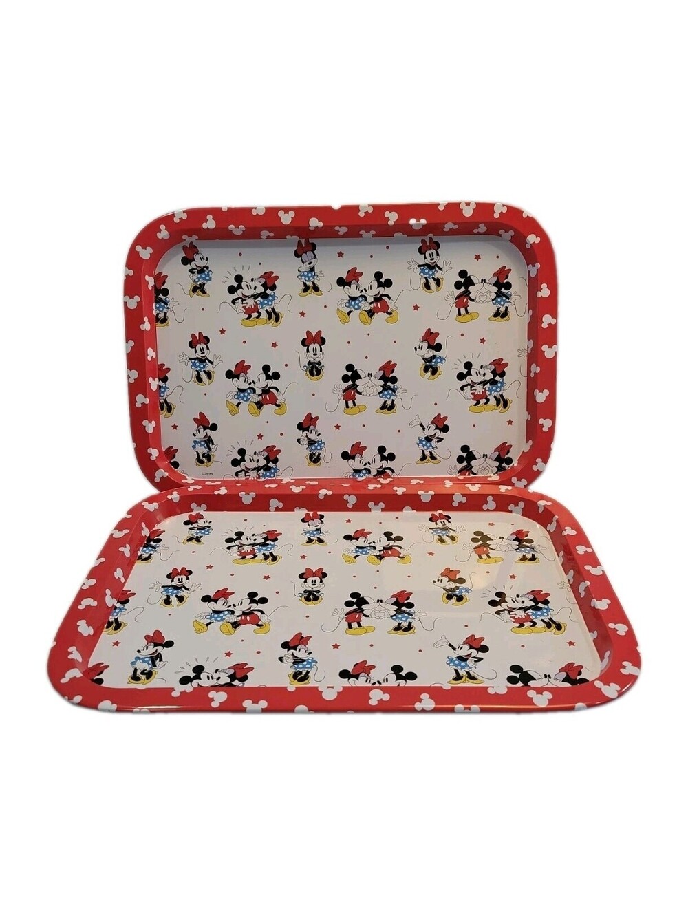 Disney Mickey and Minnie Tray- Rectangular Tin Serving Tray- 13.5" L (2 Trays)